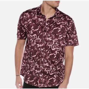 Robert Graham Performance Button Up Shirt Wick UV Burgundy Brogan Knit 3XL NWT